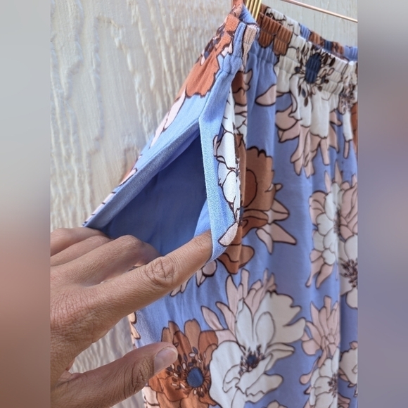 Wilfred Aritzia Wide Leg Overture Pant In Soft Iris/Poetic Pink Size Large - Picture 2 of 4